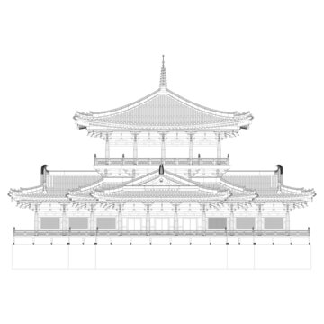 大明宮含涼殿正立面線稿