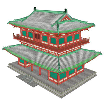 宣政殿門樓鳥瞰效果