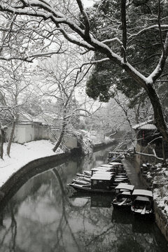 水乡雪景