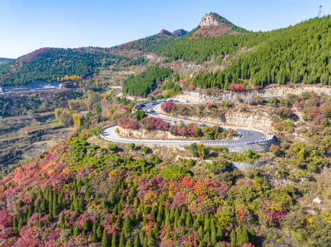 济南彩石劈山红叶