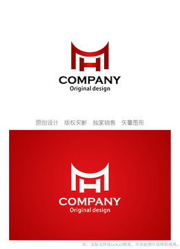 MH字母logo设计