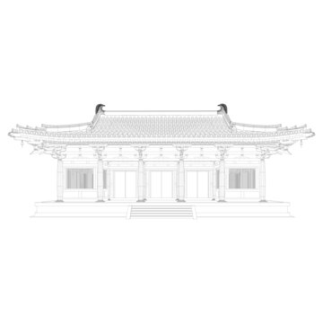 紫辰門立面線稿