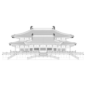 紫辰殿正立面線稿
