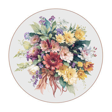 復(fù)古風(fēng)格分層獨(dú)幅花卉