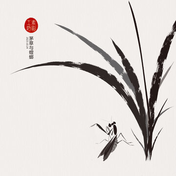 茅草與螳螂