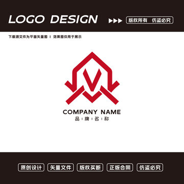 V字母logo标志