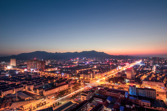 浙江东阳江滨城市夜景