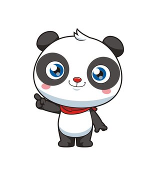 卡通可愛(ài)熊貓做講解