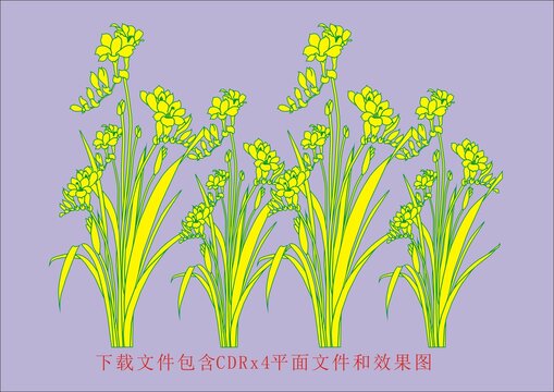 矢量黄花菜植物素材花朵花卉