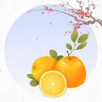 橙子小雪24节气插画
