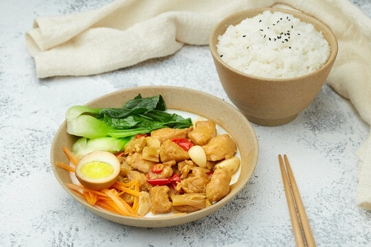 美味香辣鸡肉饭