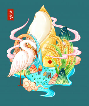 大米插畫手繪