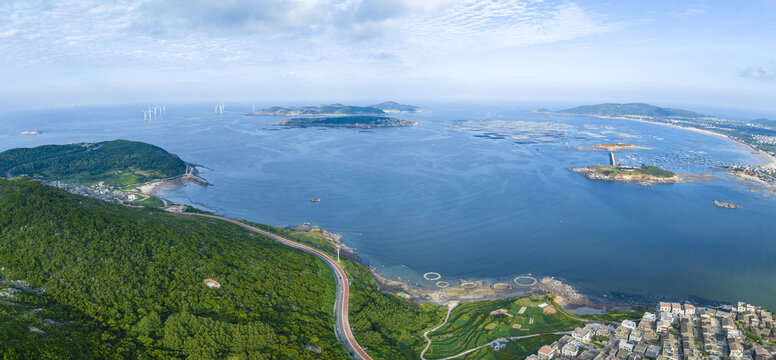 航拍福建平潭岛北港村