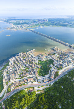 航拍福建平潭岛北港村