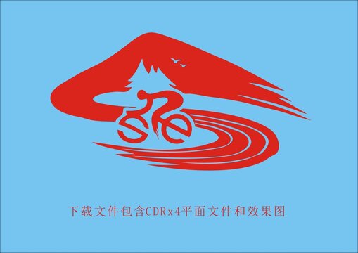 骑行图标公路单车素材山峰