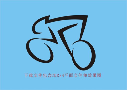 騎行圖標(biāo)動(dòng)感剪影素材