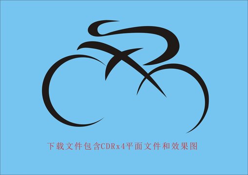 騎行素材單車圖標動感矢量