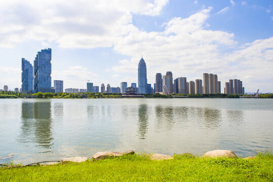 绍兴迪荡湖公园全景