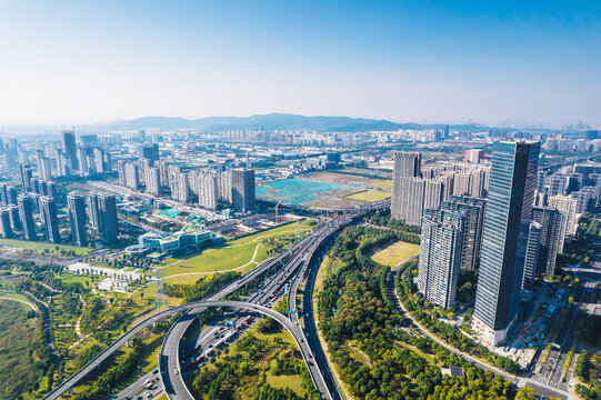 苏州市吴中区太湖新城航拍