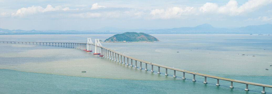 航拍廣東汕頭南澳大橋