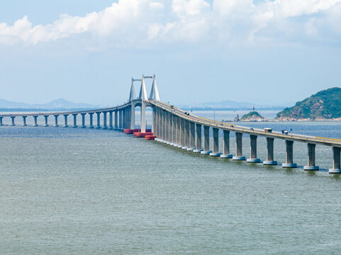 航拍廣東汕頭南澳大橋