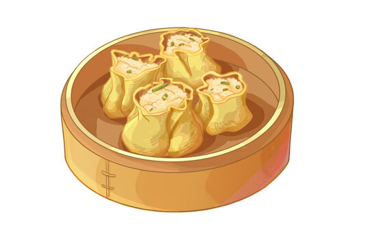 蒸燒麥免摳素材