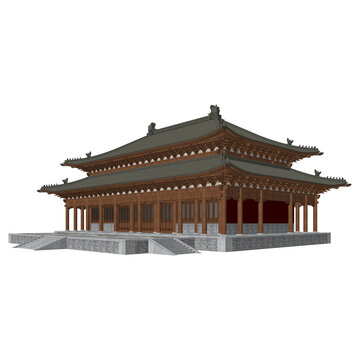 重檐廡殿軸測效果