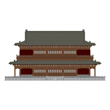 歇山樓閣正立面效果