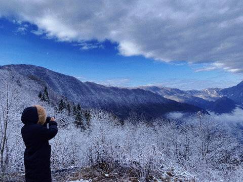 大山的雪景