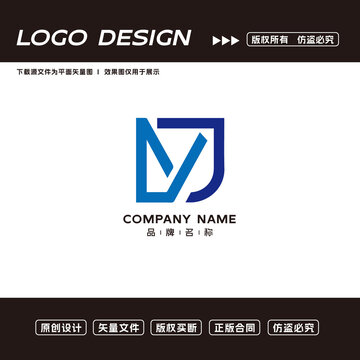YJ字母logo標(biāo)志