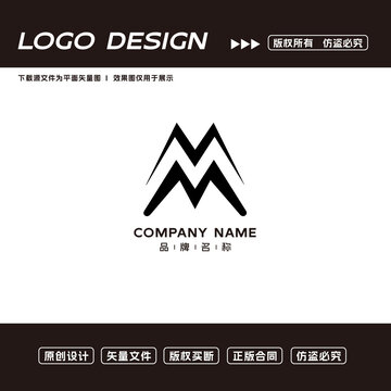 MM字母logo标志