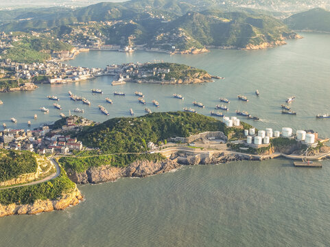 航拍浙江温州石塘半岛海岛