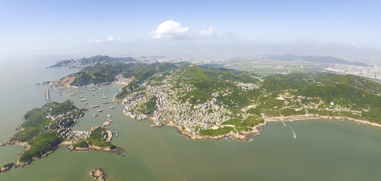 航拍浙江温州石塘半岛海岸线