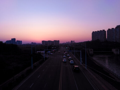 城市日落风景