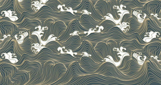 浪花插畫