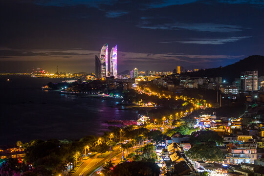 厦门双子塔夜景