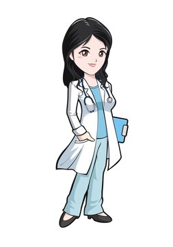 卡通可愛女醫(yī)生