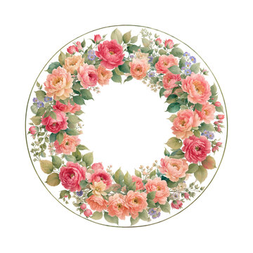 分層水彩獨(dú)幅花環(huán)