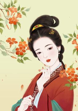 古風(fēng)凌霄花女子