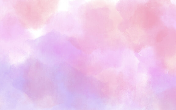 水彩晕染涂鸦浪漫粉紫色背景