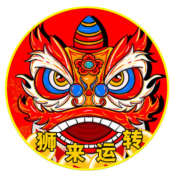 國潮醒獅舞獅掛件掛牌裝飾畫