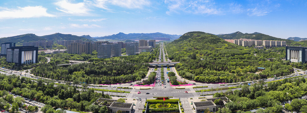 山东济南龙洞片区龙鼎大道全景