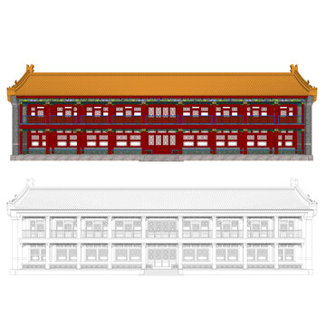 硬山樓房立面效果