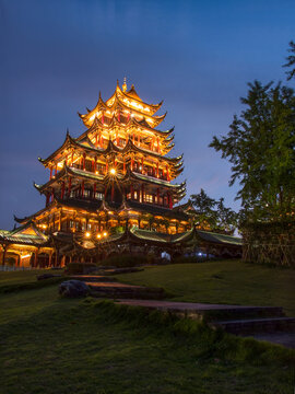 重庆鸿恩寺公园夜景