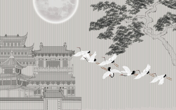 高端復(fù)古背景墻