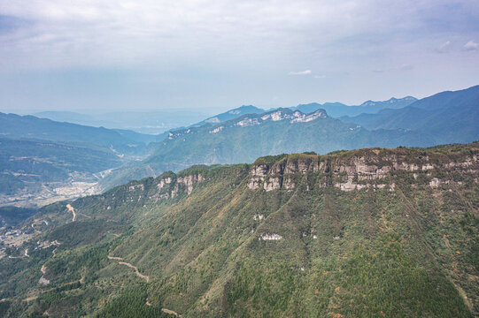 山王坪山峰丘陵航拍自然风光