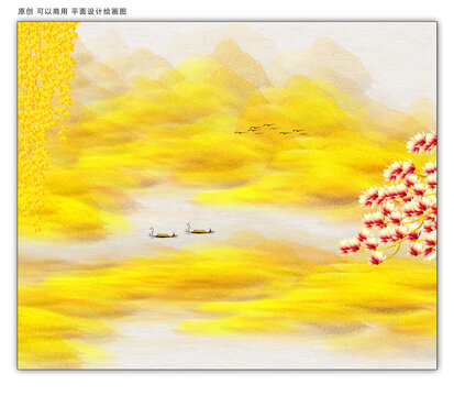 金色山水畫