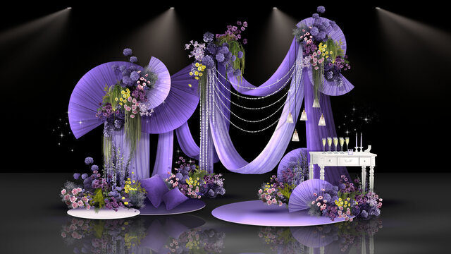 紫色布幔婚礼