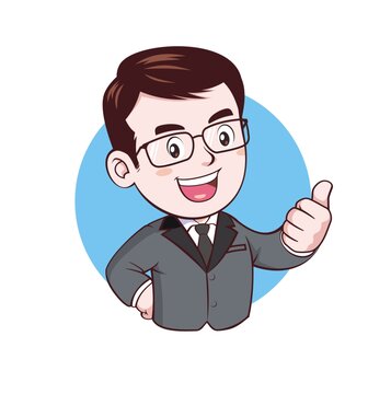 卡通中年男性商務(wù)經(jīng)理半身