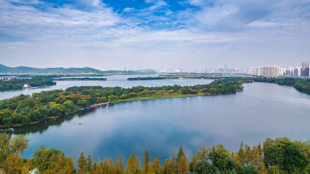 苏州市吴中区石湖景区航拍